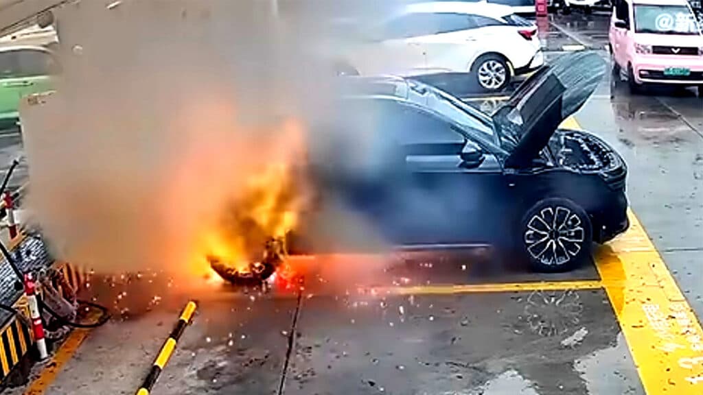 Zeekr Says EV That Burst Into Flames At Chinese Charger Had A Crash It Never Told Anyone About
