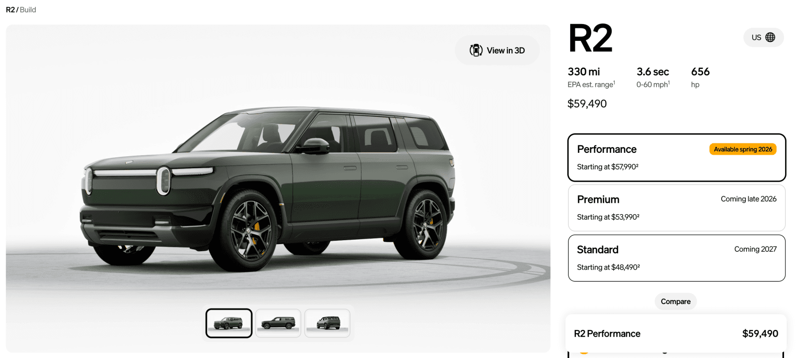 Rivian opens R2 configurator: here are all the options and pricing