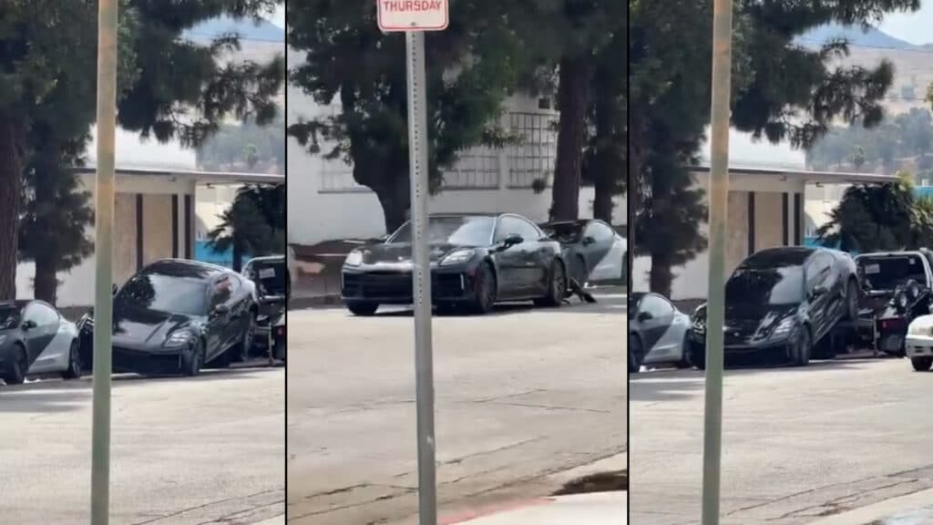 Porsche Driver Rips Panamera Off Tow Truck And Leaves Pieces Behind