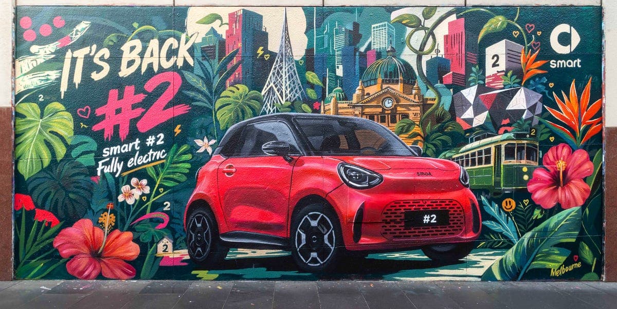 Smart Reveals Its New Tiny Two-Seater Through Hand-Painted Murals