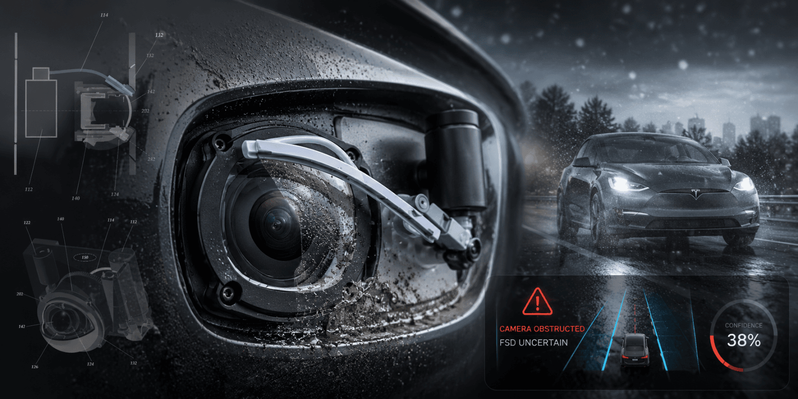 Tesla patents camera wiper for self-driving — resulting in more doubts for FSD owners